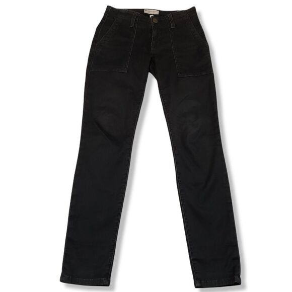 Current Elliott Jeans Size 23 The Combat Stiletto Matte Black Denim Pants Womens - Picture 1 of 7